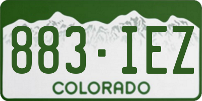 CO license plate 883IEZ