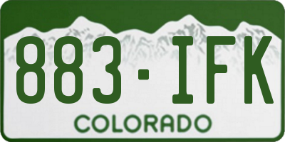 CO license plate 883IFK