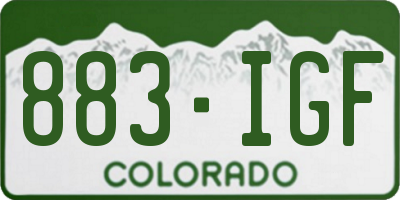 CO license plate 883IGF