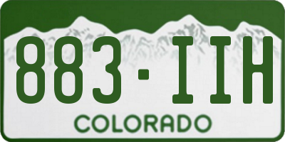 CO license plate 883IIH