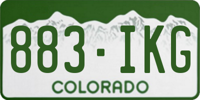 CO license plate 883IKG