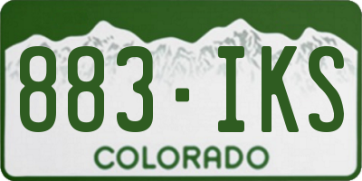 CO license plate 883IKS
