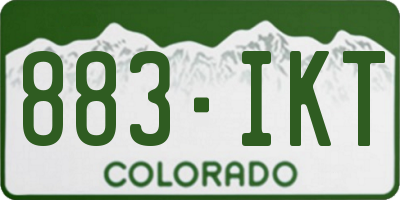 CO license plate 883IKT