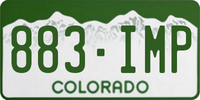 CO license plate 883IMP