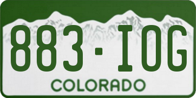 CO license plate 883IOG