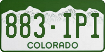 CO license plate 883IPI