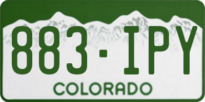 CO license plate 883IPY