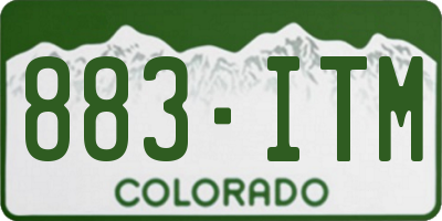 CO license plate 883ITM