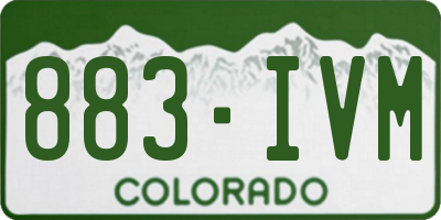 CO license plate 883IVM