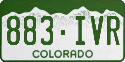 CO license plate 883IVR