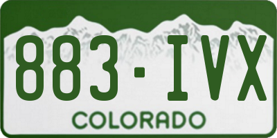CO license plate 883IVX