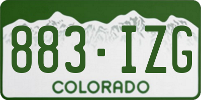 CO license plate 883IZG