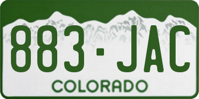 CO license plate 883JAC