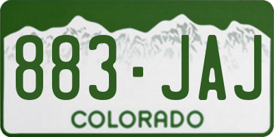 CO license plate 883JAJ