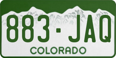 CO license plate 883JAQ