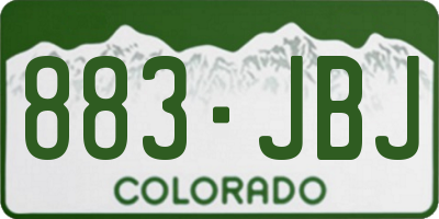 CO license plate 883JBJ