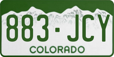 CO license plate 883JCY