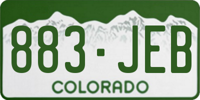 CO license plate 883JEB