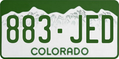 CO license plate 883JED
