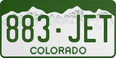 CO license plate 883JET
