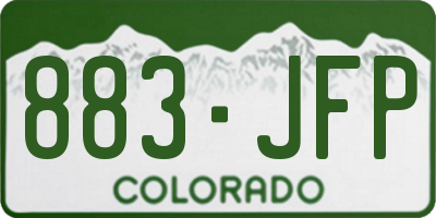 CO license plate 883JFP