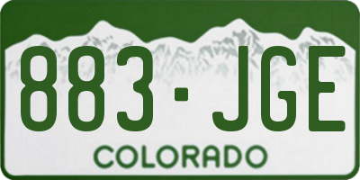 CO license plate 883JGE