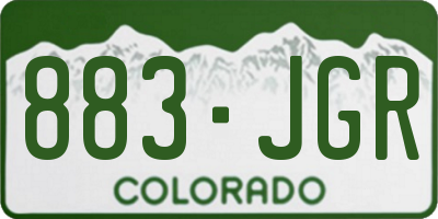 CO license plate 883JGR