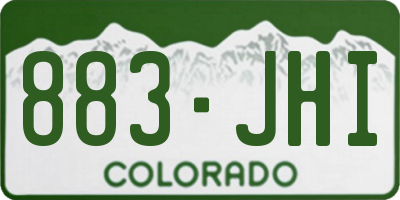 CO license plate 883JHI