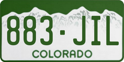 CO license plate 883JIL
