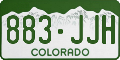 CO license plate 883JJH