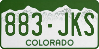 CO license plate 883JKS