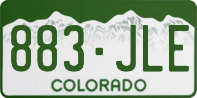 CO license plate 883JLE