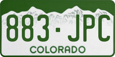 CO license plate 883JPC