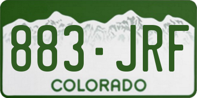 CO license plate 883JRF