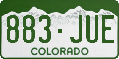 CO license plate 883JUE