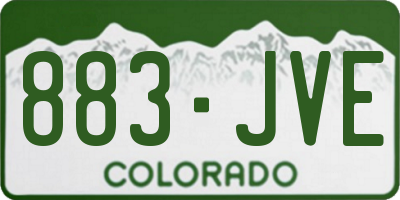 CO license plate 883JVE