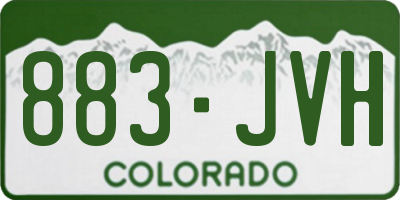 CO license plate 883JVH