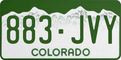 CO license plate 883JVY