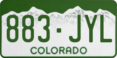 CO license plate 883JYL