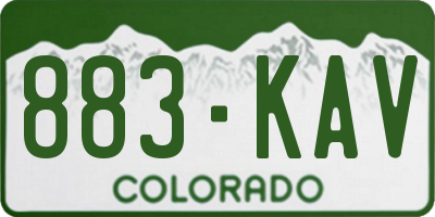 CO license plate 883KAV