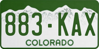 CO license plate 883KAX