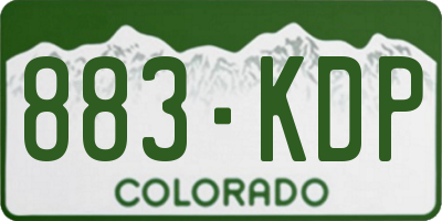 CO license plate 883KDP