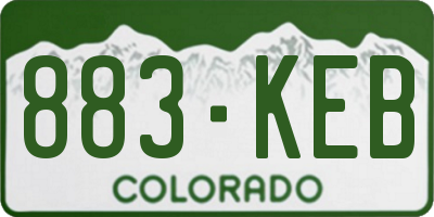 CO license plate 883KEB