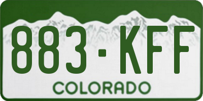 CO license plate 883KFF