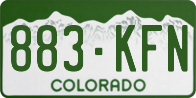 CO license plate 883KFN