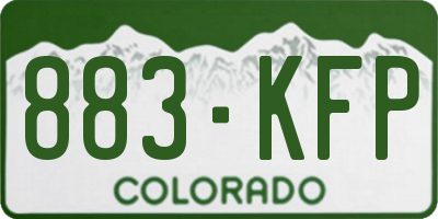 CO license plate 883KFP
