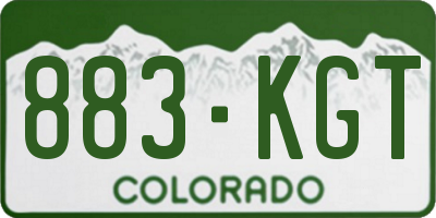 CO license plate 883KGT