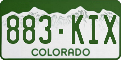 CO license plate 883KIX