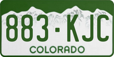 CO license plate 883KJC