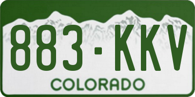 CO license plate 883KKV